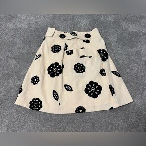 Vintage Tibi Black and Ivory Floral Skirt, Size 4, Excellent Condition